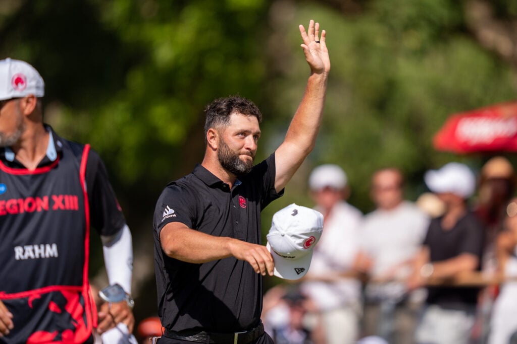 Jon Rahm on the 18th green during the final round of LIV Golf AndalucÃa at Real Club Valderrama | Source: Pedro Salado/LIV Golf