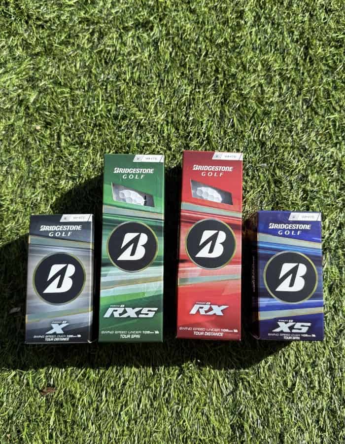 Bridgestone Tour B golf ball line up | Source: NCG