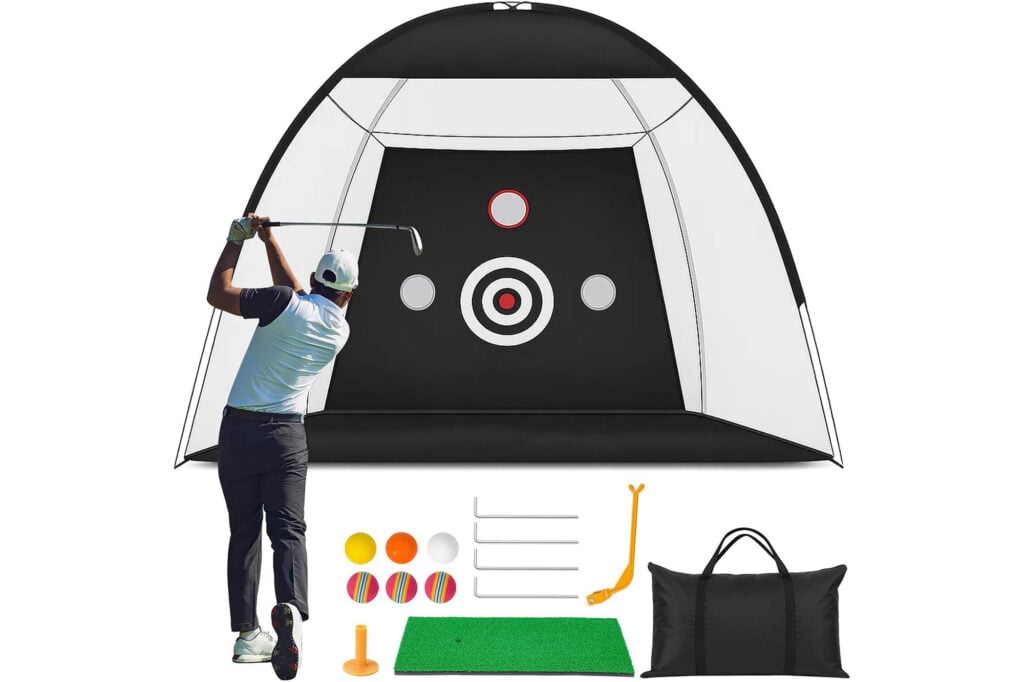 Golf Practice Net with Hitting Mat | Source: Amazon