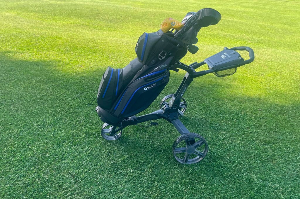 Motocaddy Dry-Series 2026 Bag on trolley | Source: NCG