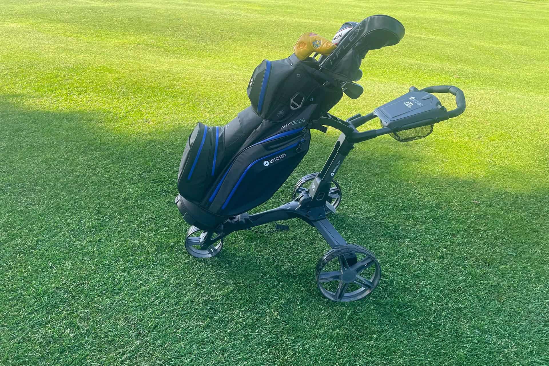 Motocaddy Dry-Series 2026 Bag on trolley | Source: NCG