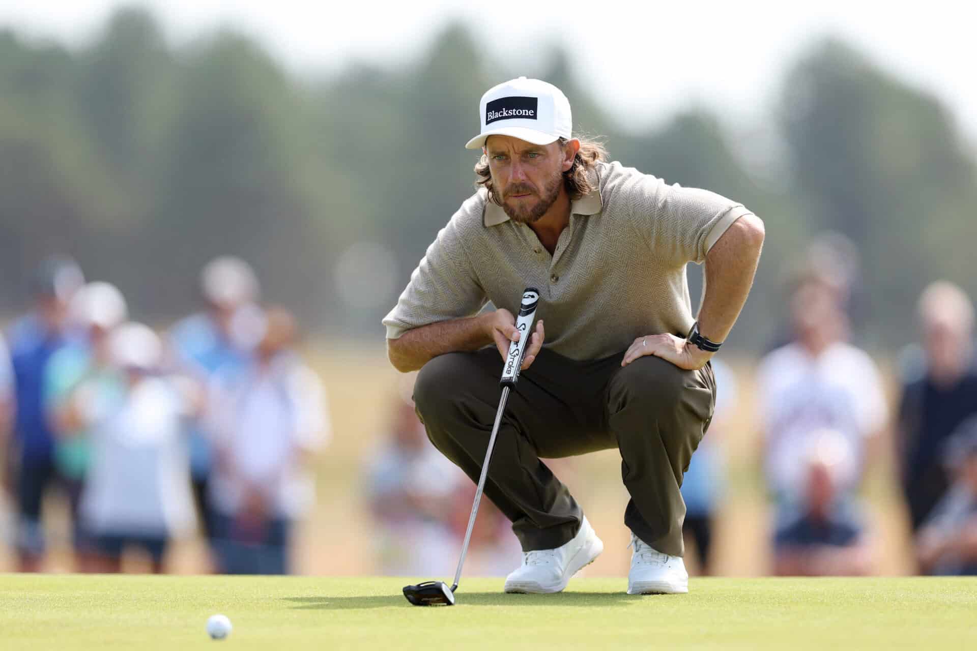 NORTH BERWICK, SCOTLAND - JULY 10: Tommy Fleetwood of England looks across on the ninth green on day two of the Genesis Scottish Open 2026 at The Renaissance Club on July 10, 2026 in North Berwick, Scotland. (Photo by Andrew Redington/Getty Images)