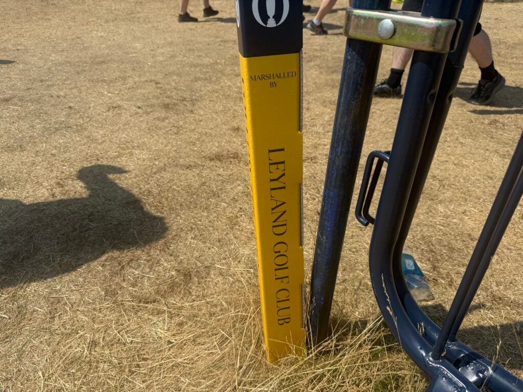 A rope stand marking Leyland Golf Club members | Source: NCG