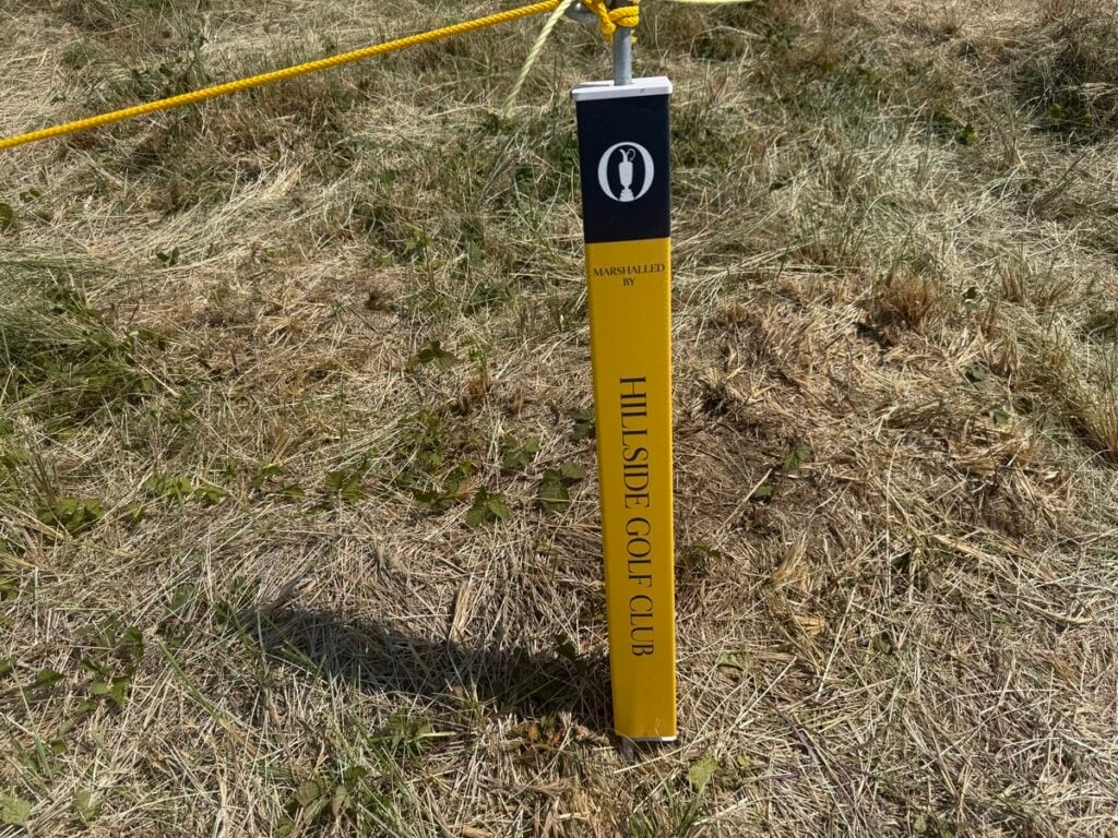 A rope stand marking Hillside Golf Club members | Source: NCG