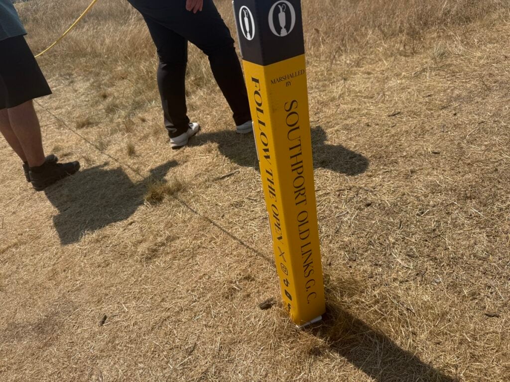 A rope stand marking Southport Old Links members | Source: NCG