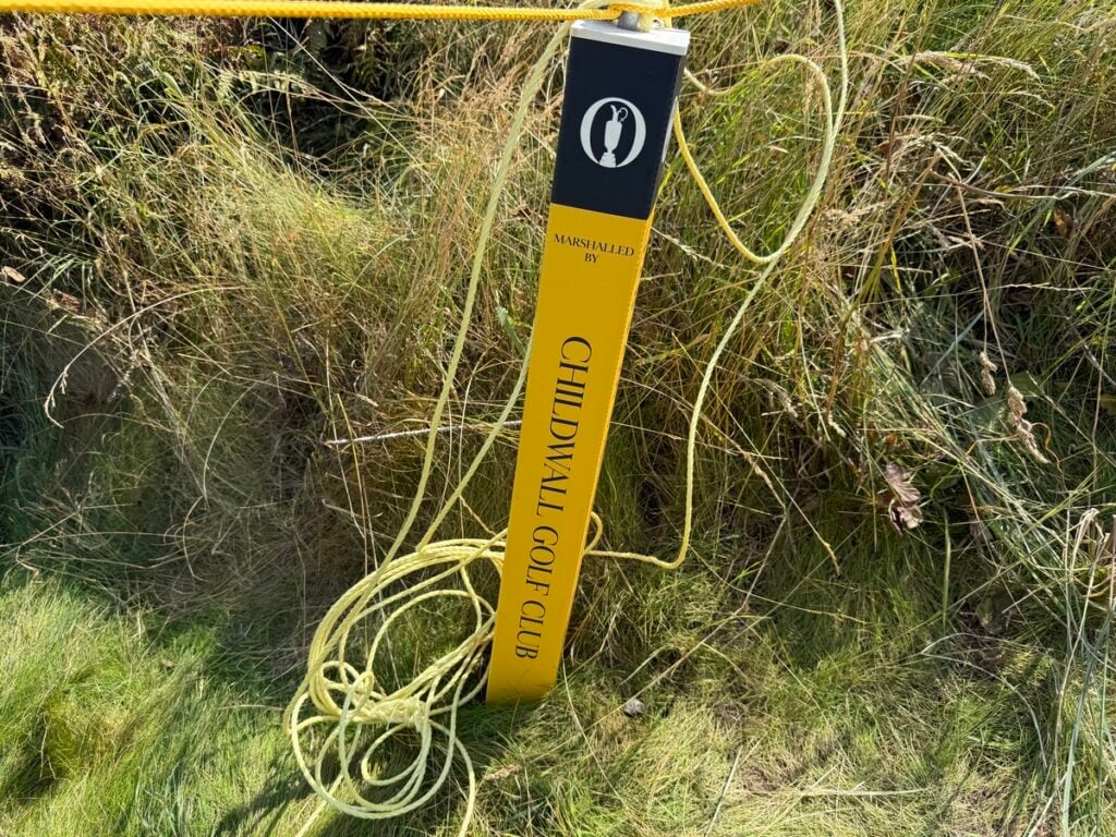 A rope stand marking Childwall Golf Club members | Source: NCG