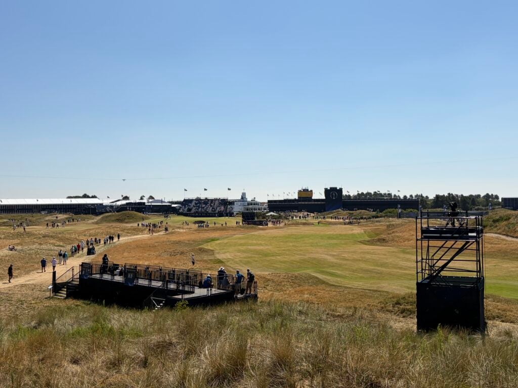 Looking out at the 10th fairway and the angle to the 9th green. The shot from the 9th tee has been deemed out of bounds at The Open | Source NCG why is the 10th fairway out of bounds
why is the 10th fairway out of bounds at The Open