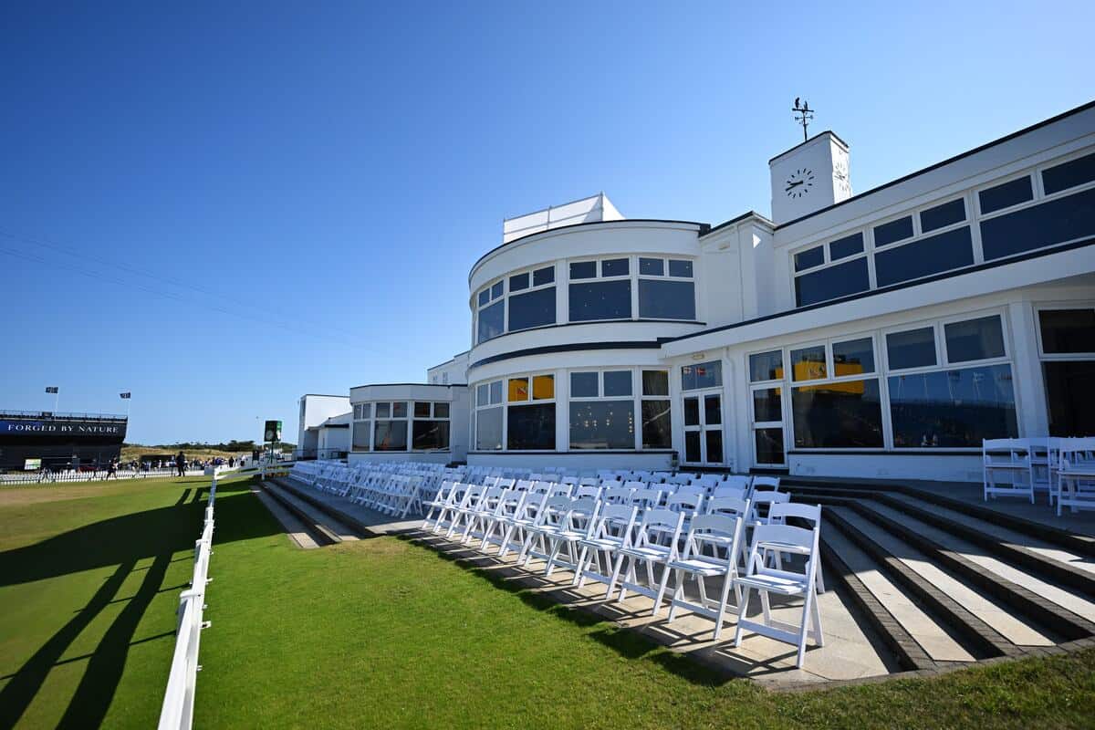 A general view of the clubhouse prior to The 154th Open Championship at Royal Birkdale on July 12, 2026 in Southport, England. (Photo by Oisin Keniry/R&A/R&A via Getty Images)