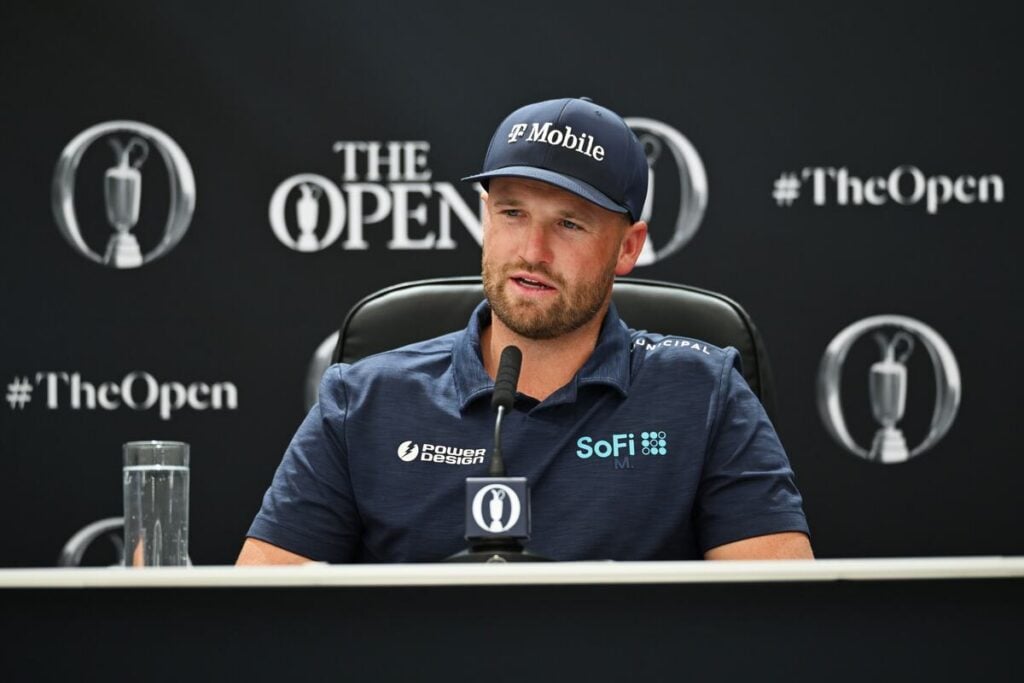 Wyndham Clark in a press conference prior to The 154th Open Championship at Royal Birkdale | Source: Tom Shaw/R&A/R&A via Getty Images)