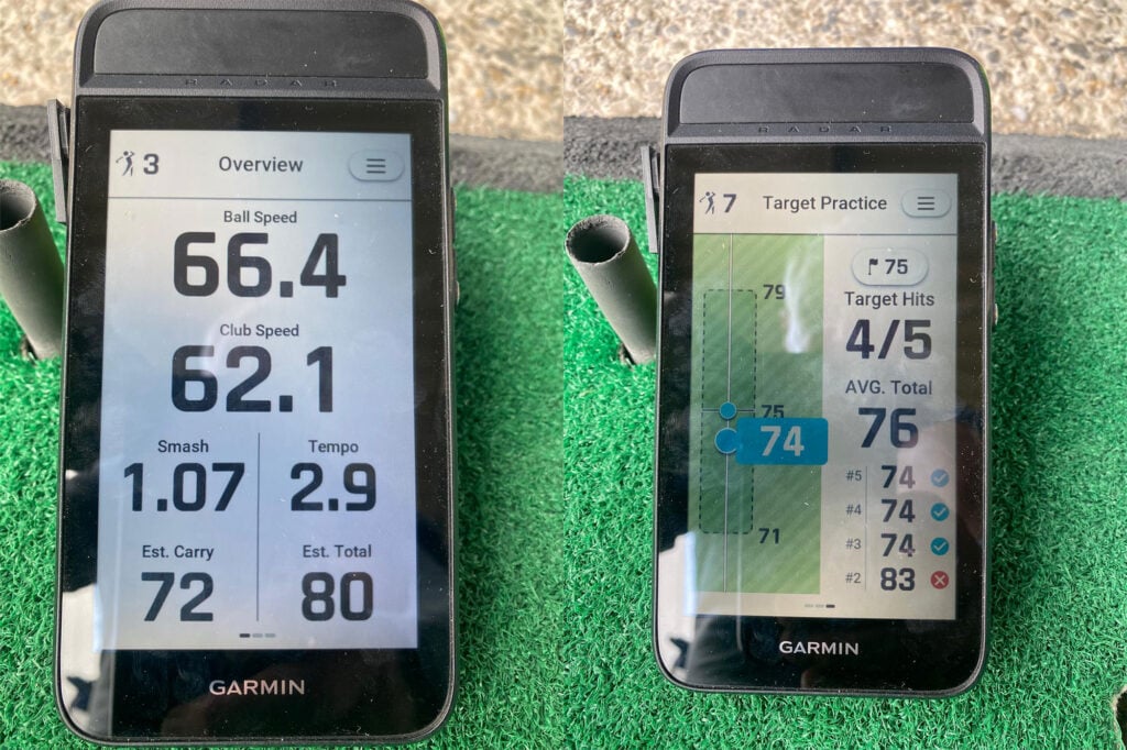 Garmin G82 launch monitor display | Source: NCG