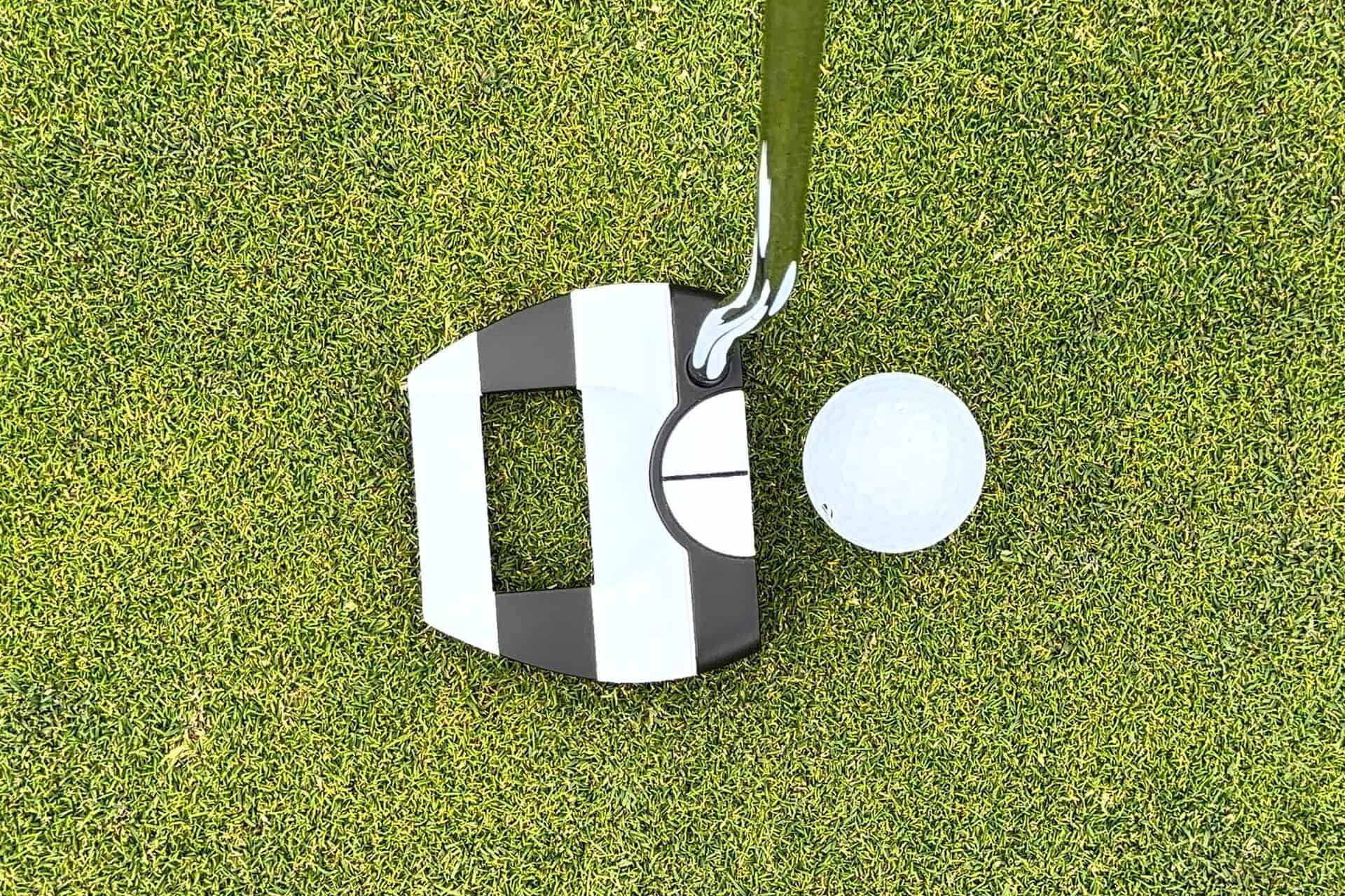 Odyssey Ai-DUAL Jailbird Mini ½ Ball at address | Source: NCG