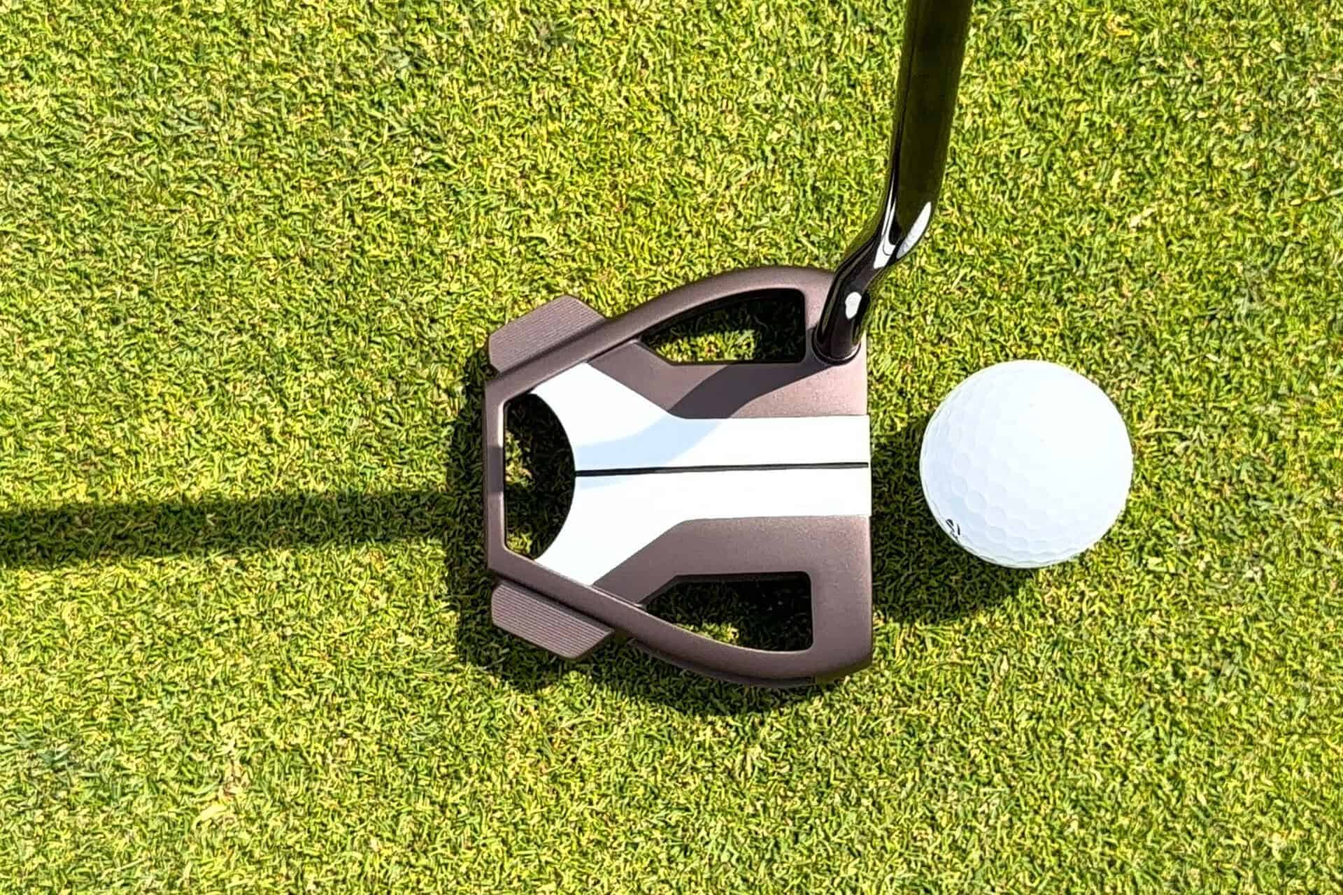 TaylorMade Spider Tour X torched putter at address | Source: NCG