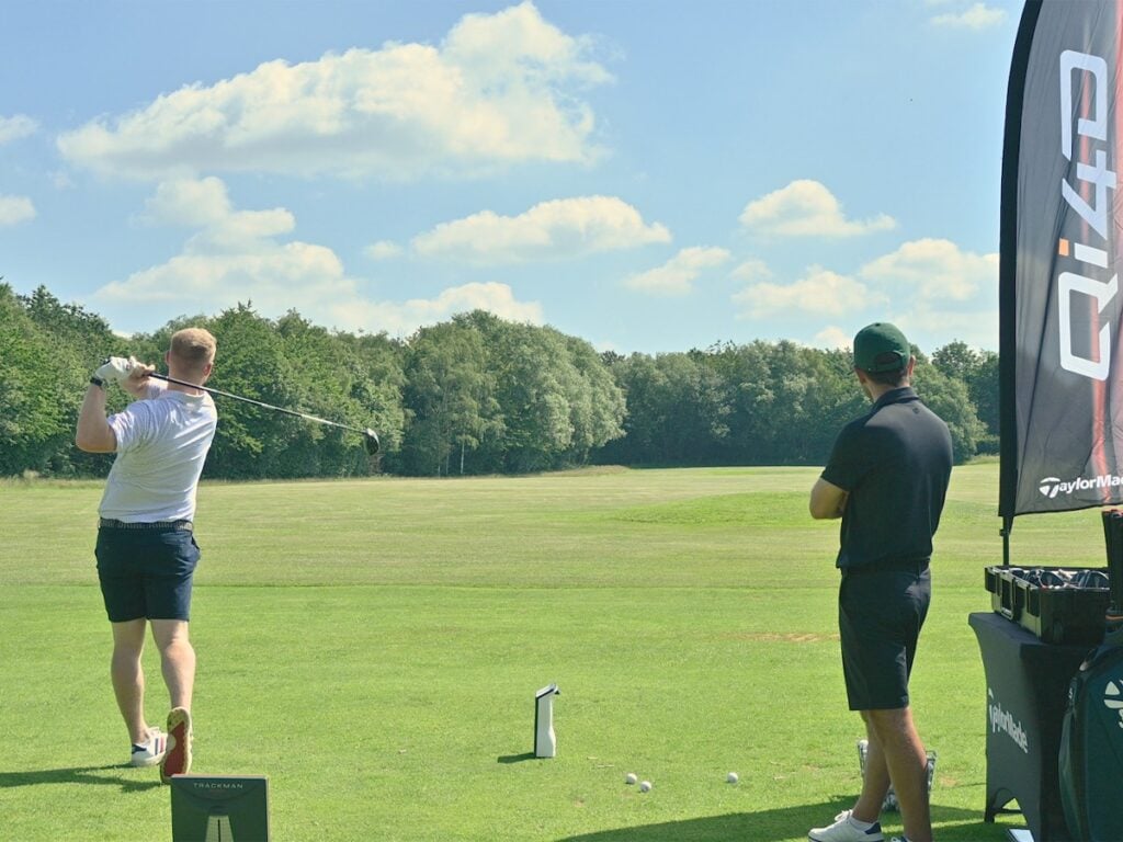 Tom Bullough during his TaylorMade ball fitting at Alwoodley | Source: NCG