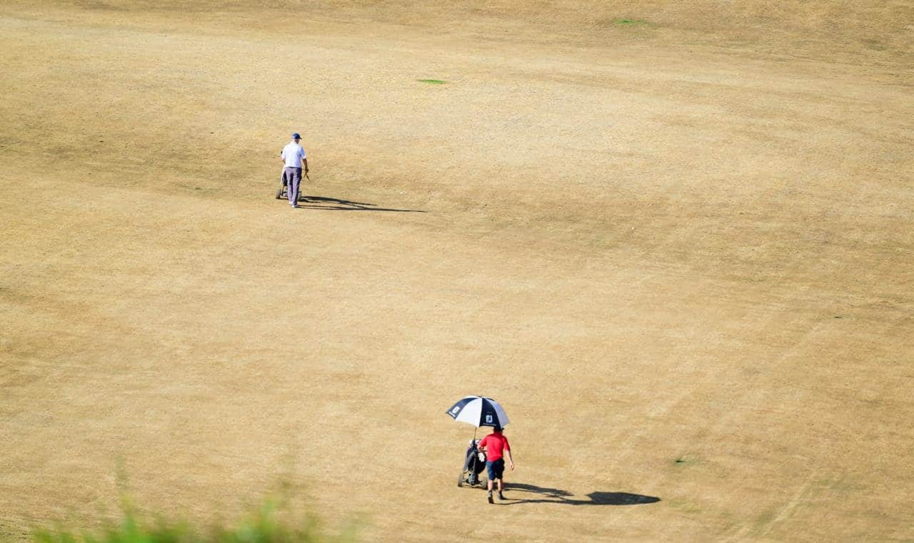 The impact of the summer heatwaves can clearly be seen on golf courses | Source: Leaderboard Photography England Golf drought