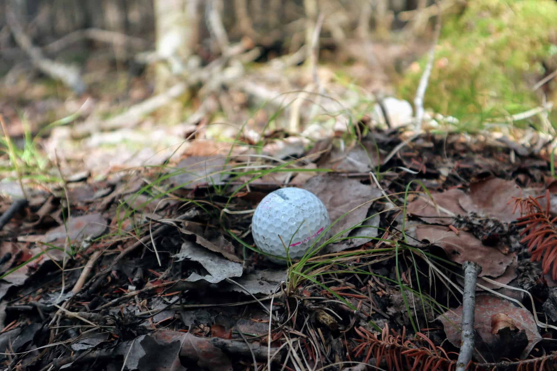A golf ball in a horrible lie | Source: Adobe Stock