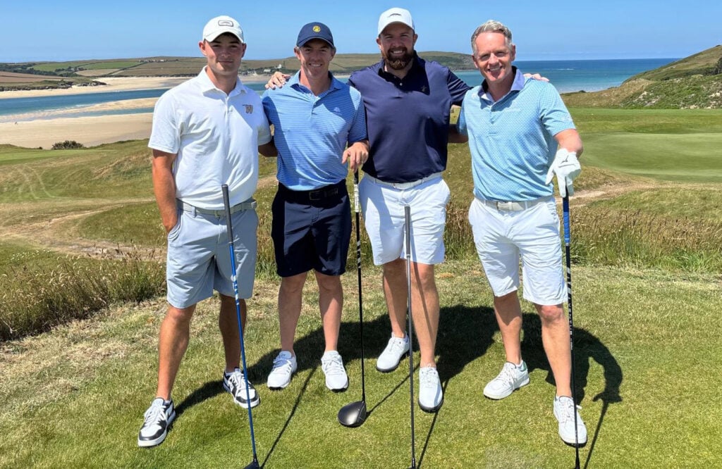 Finn Ellis with Rory McIlroy, Shane Lowry and Luke Donald at St Enodoc | Source: Finn Ellis

Rory McIlroy at St Enodoc