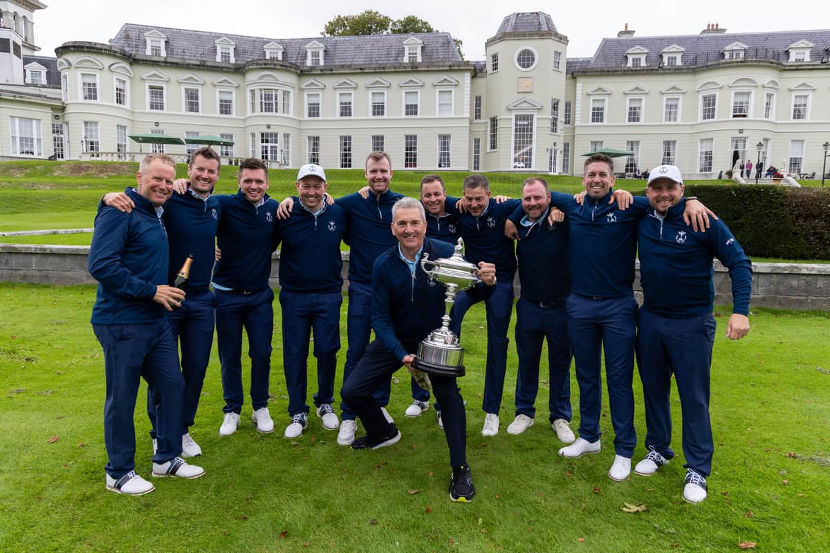 The GB&I team celebrate winning the 2026 PGA Cup at the K Club | Source: Getty Images