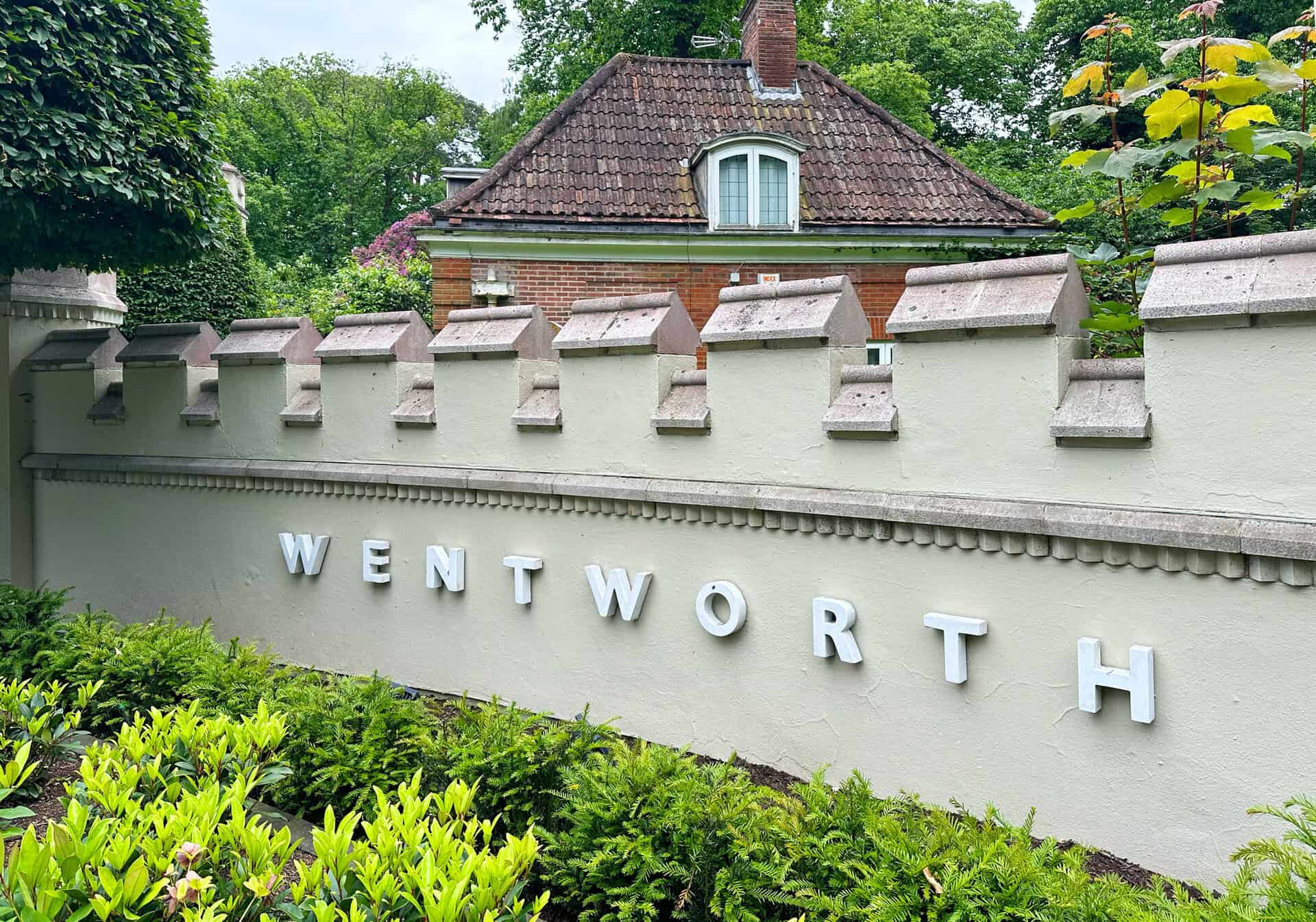 WENTWORTH, ENGLAND - JUNE 24: A view of Wentworth Golf Club's entrance on June 24, 2025 in Wentworth, England. (Photo by Peter Dazeley/Getty Images)