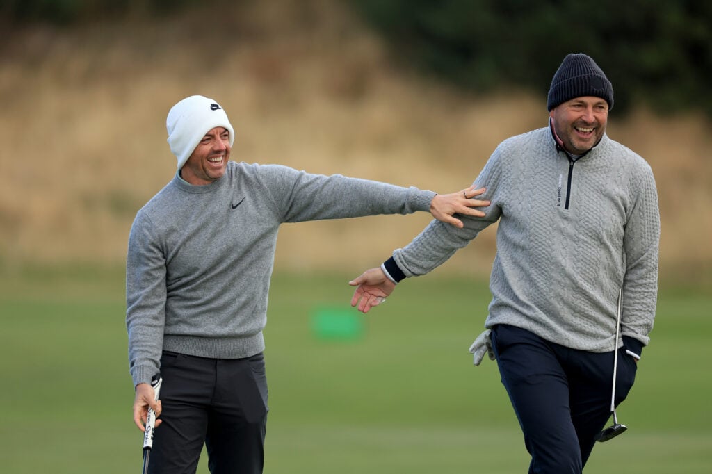 Rory McIlroy and David Howell at the Alfred Dunhill Links Championship in 2024 | Source: David Cannon/Getty Images