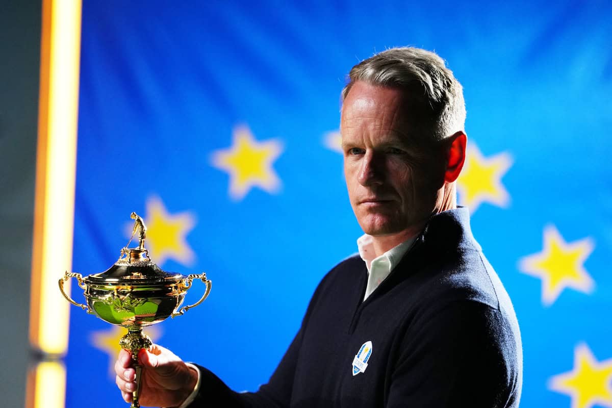 WEST PALM BEACH, FLORIDA - MARCH 03: Luke Donald is announced as Team Europe Captain for the 2027 Ryder Cup on March 03, 2026 in West Palm Beach, Florida. (Photo by Rich Storry/Getty Images)