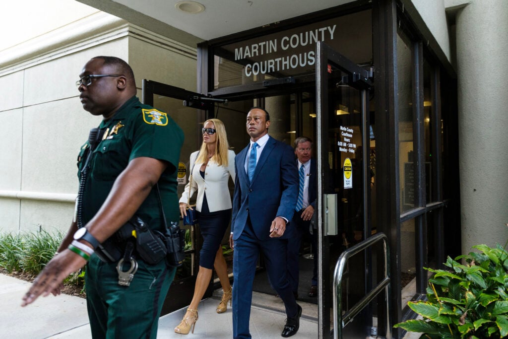 Tiger Woods at the Martin County Courthouse on September 2, 2026 in Stuart, Florida | Source: Saul Martinez/Getty Images