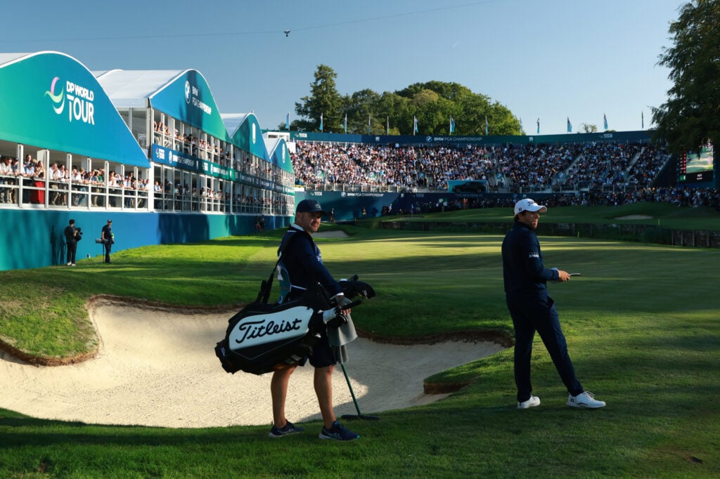 Manuel Elvira on the 18th hole on day four of the BMW PGA Championship at Wentworth Golf Club | David Cannon/Getty Images
