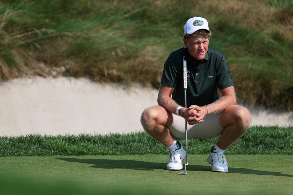 Luke Poulter at the U.S. Amateur Championship at Merion Golf Club | Source: Isaiah Vazquez/Getty Images